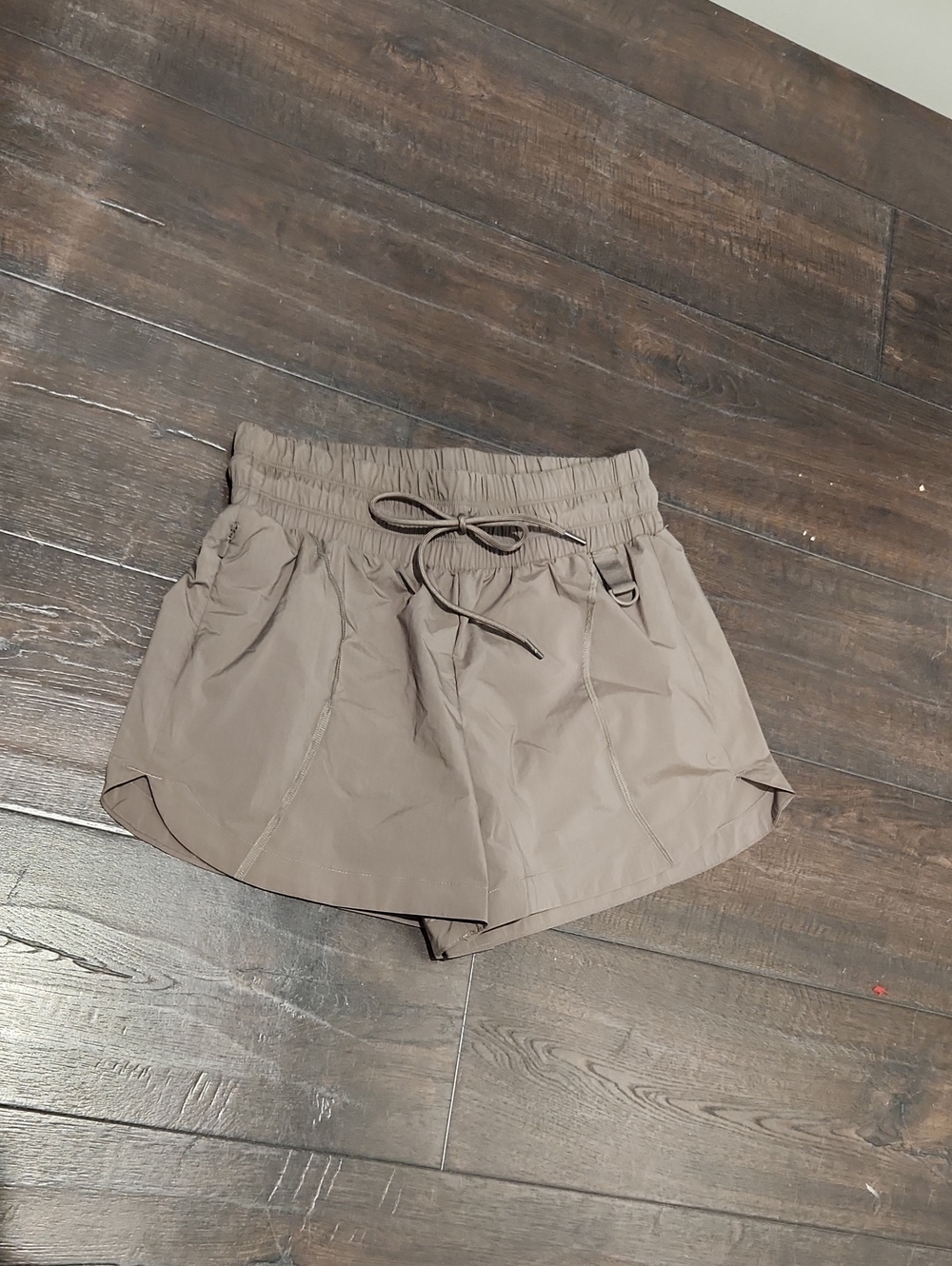 Avia Taupe Elastic-Waist Athletic Shorts